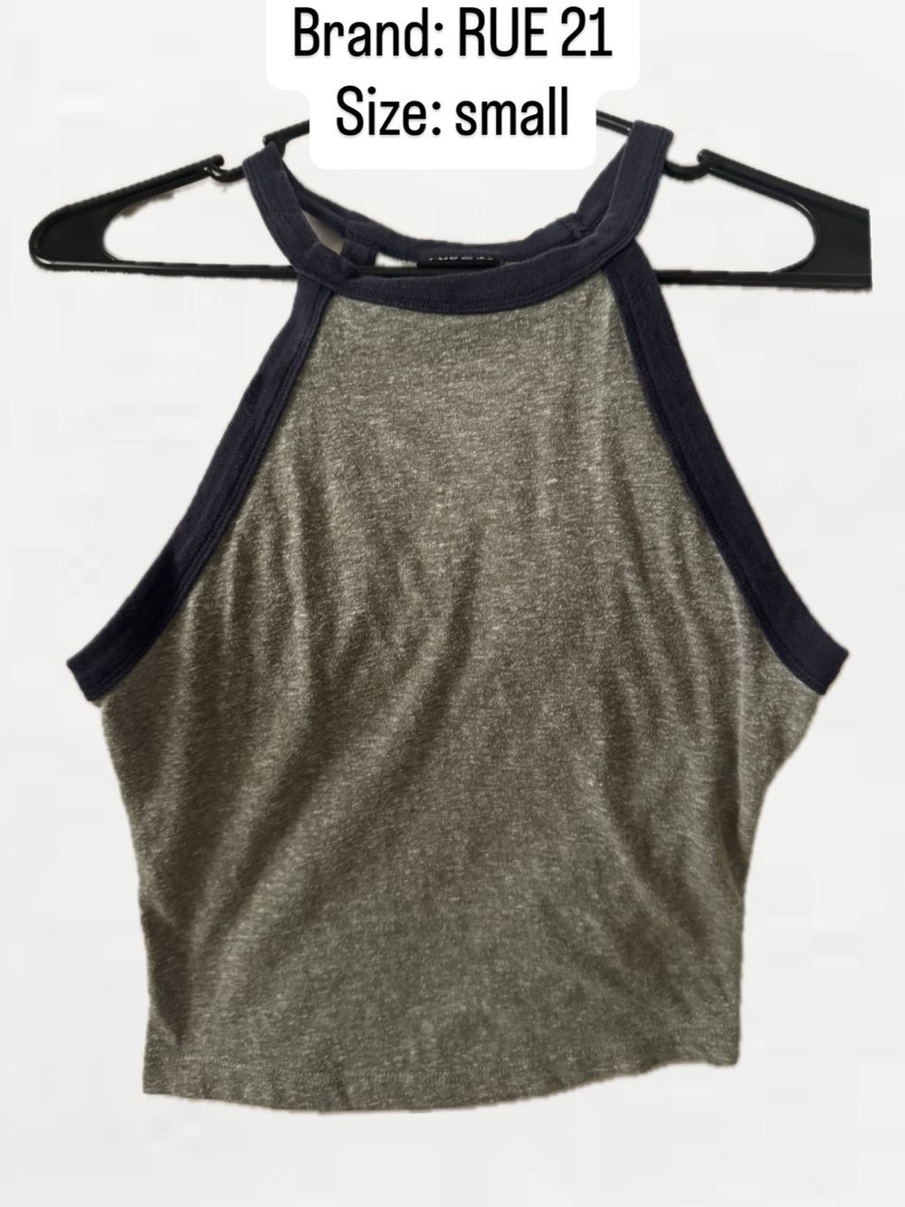 RUE21 halter Top with Dark Contrast Trim